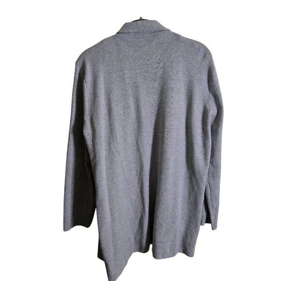 J.Crew Sophie Open Front Sweater Blazer Heather Gray Pockets Sustainable Size L - Picture 3 of 10